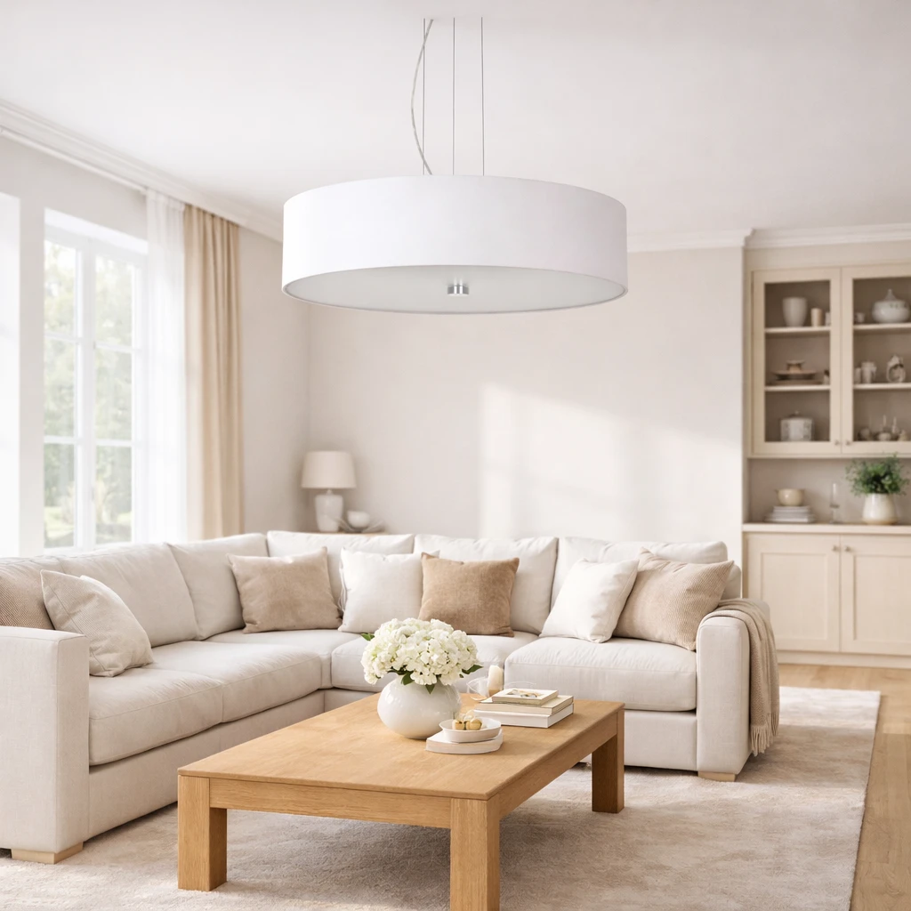 Lampa wisząca RING śnieżno biała 5xE27
