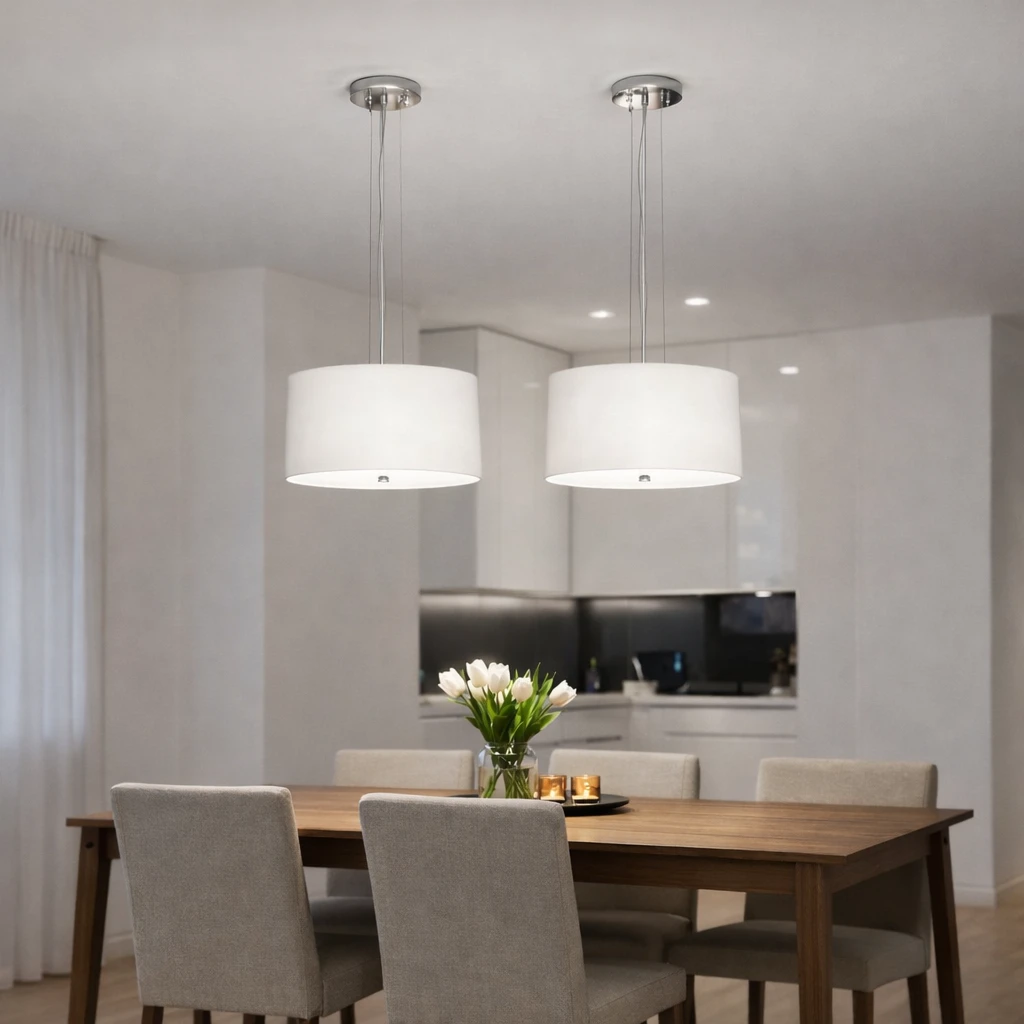 Lampa wisząca VEGA śnieżno biała elegancka