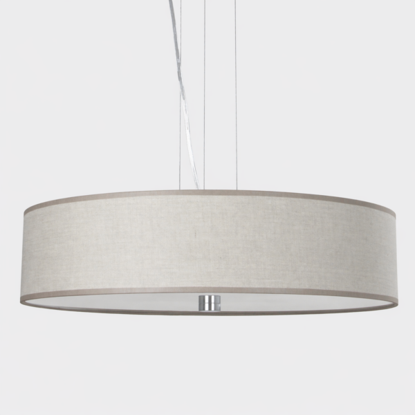 Lampa sufitowa wisząca beżowa z abażurem