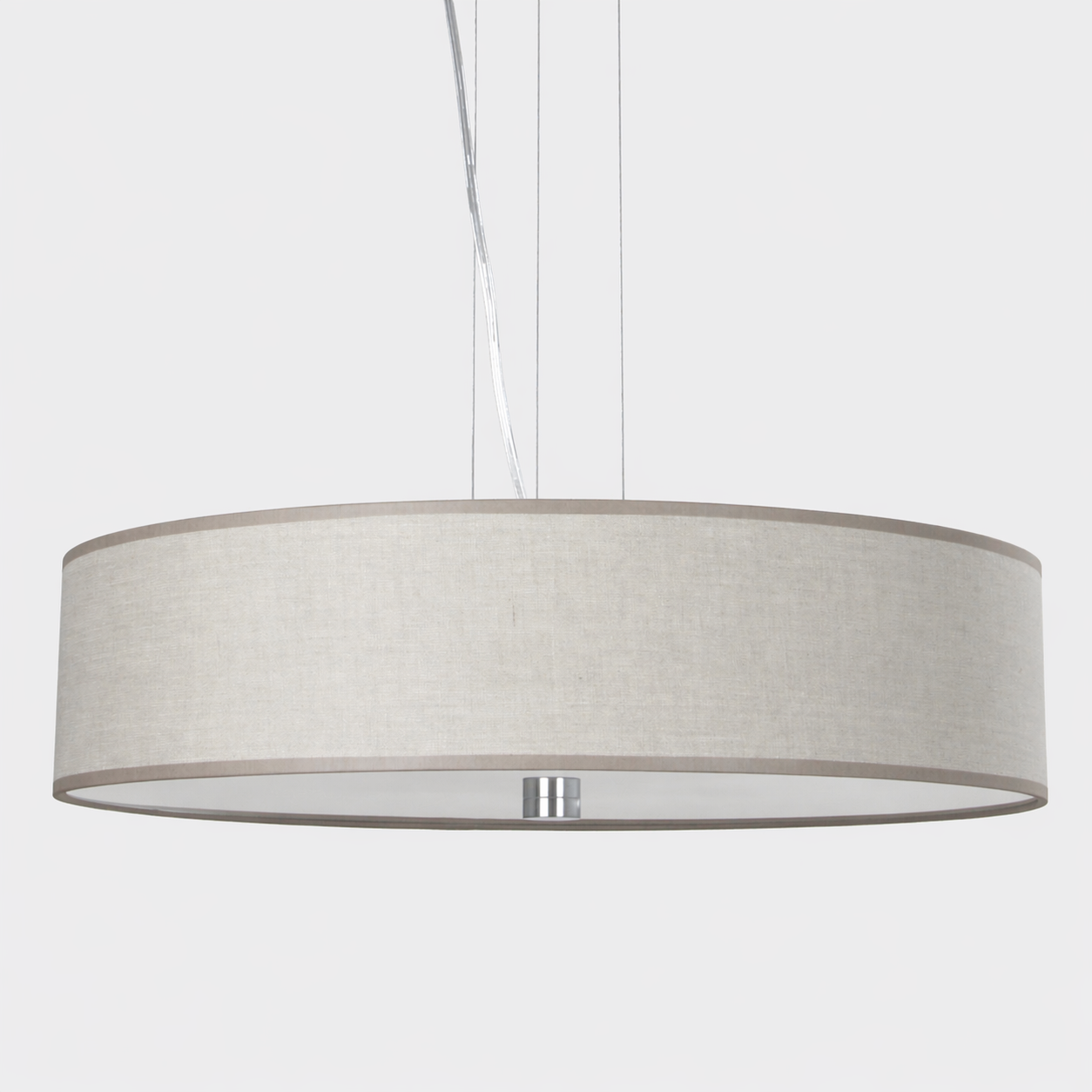 Lampa sufitowa wisząca beżowa z abażurem