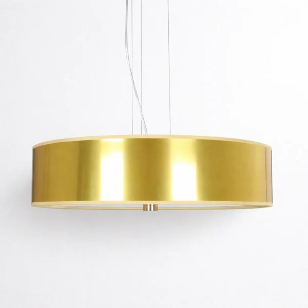 Lampa RING wisząca złoty abażur do salonu