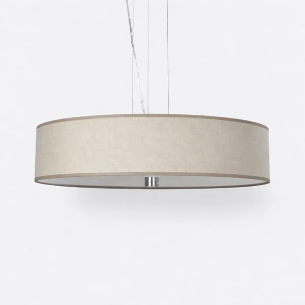 Lampa sufitowa wisząca beżowa z abażurem