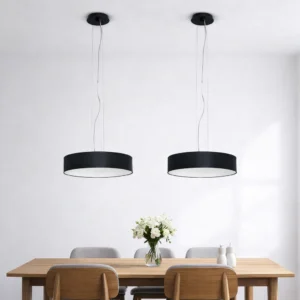 Lampa SOHO wisząca czarna z abażurem elegancka