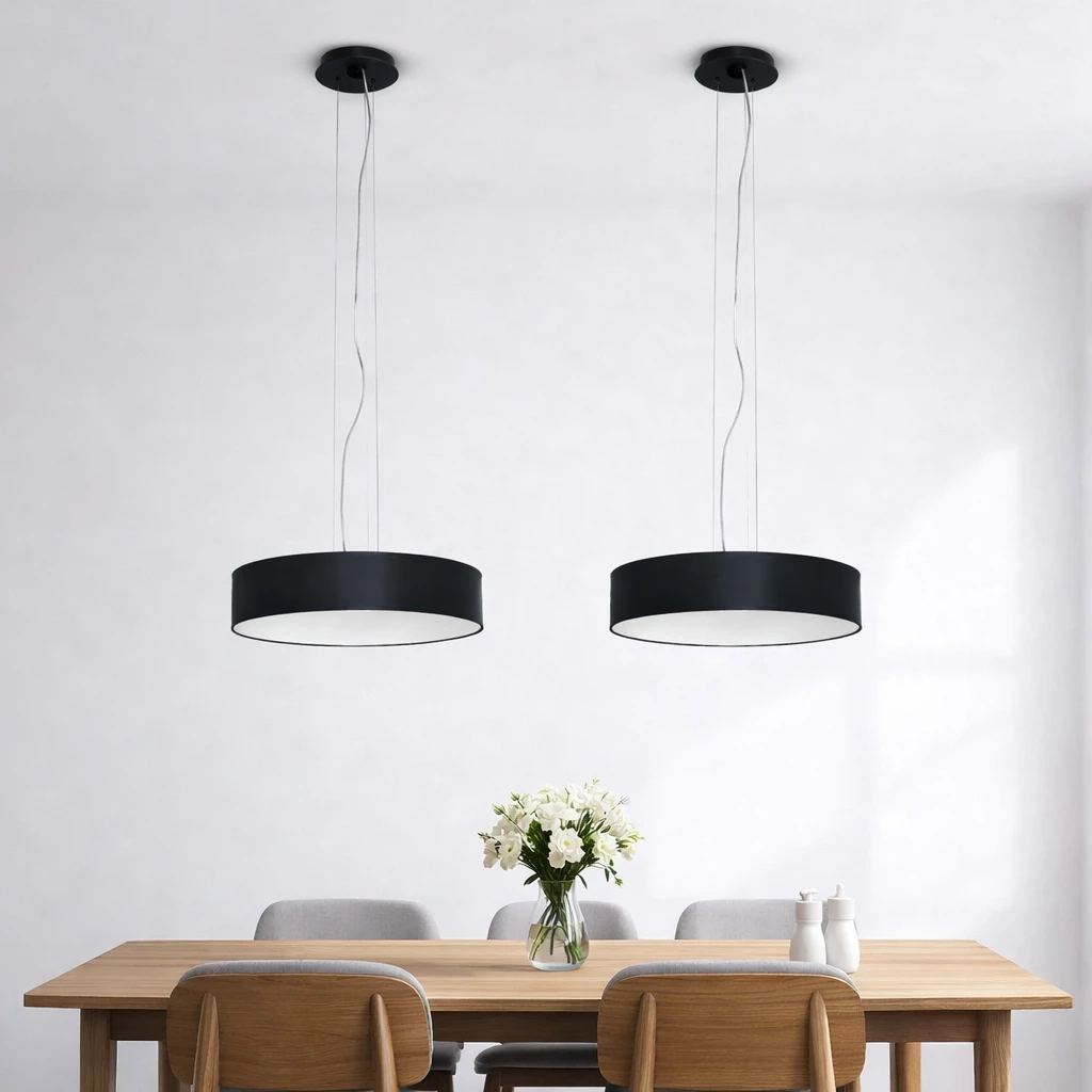 Lampa SOHO wisząca czarna z abażurem elegancka