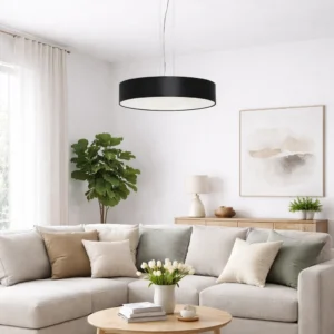 Lampa SOHO wisząca czarna z abażurem elegancka