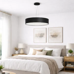 Lampa SOHO wisząca czarna z abażurem elegancka