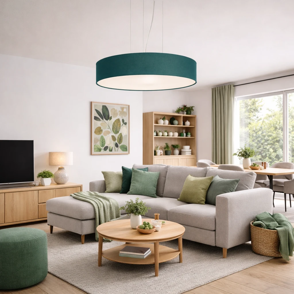 Sufitowa wisząca lampa SOHO zielona do sypialni