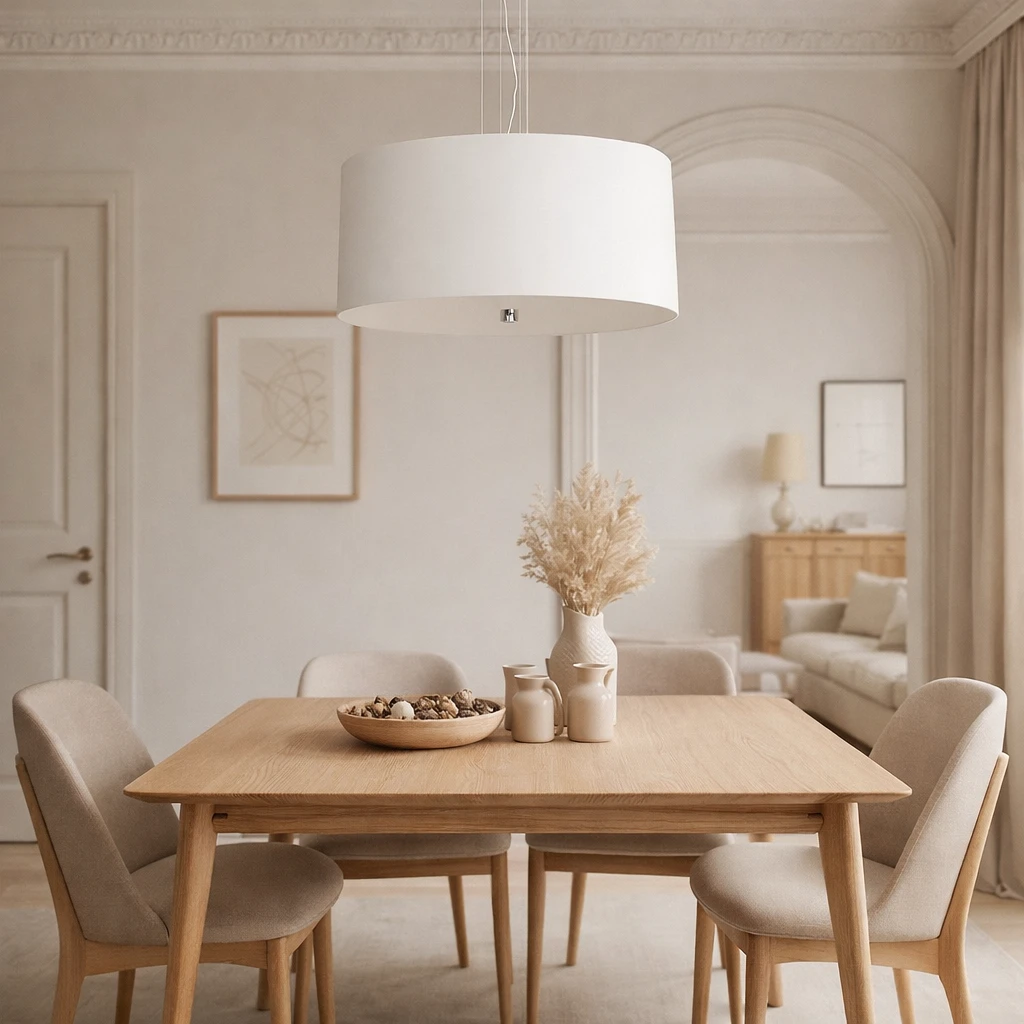 Lampa wisząca VEGA śnieżno biała elegancka