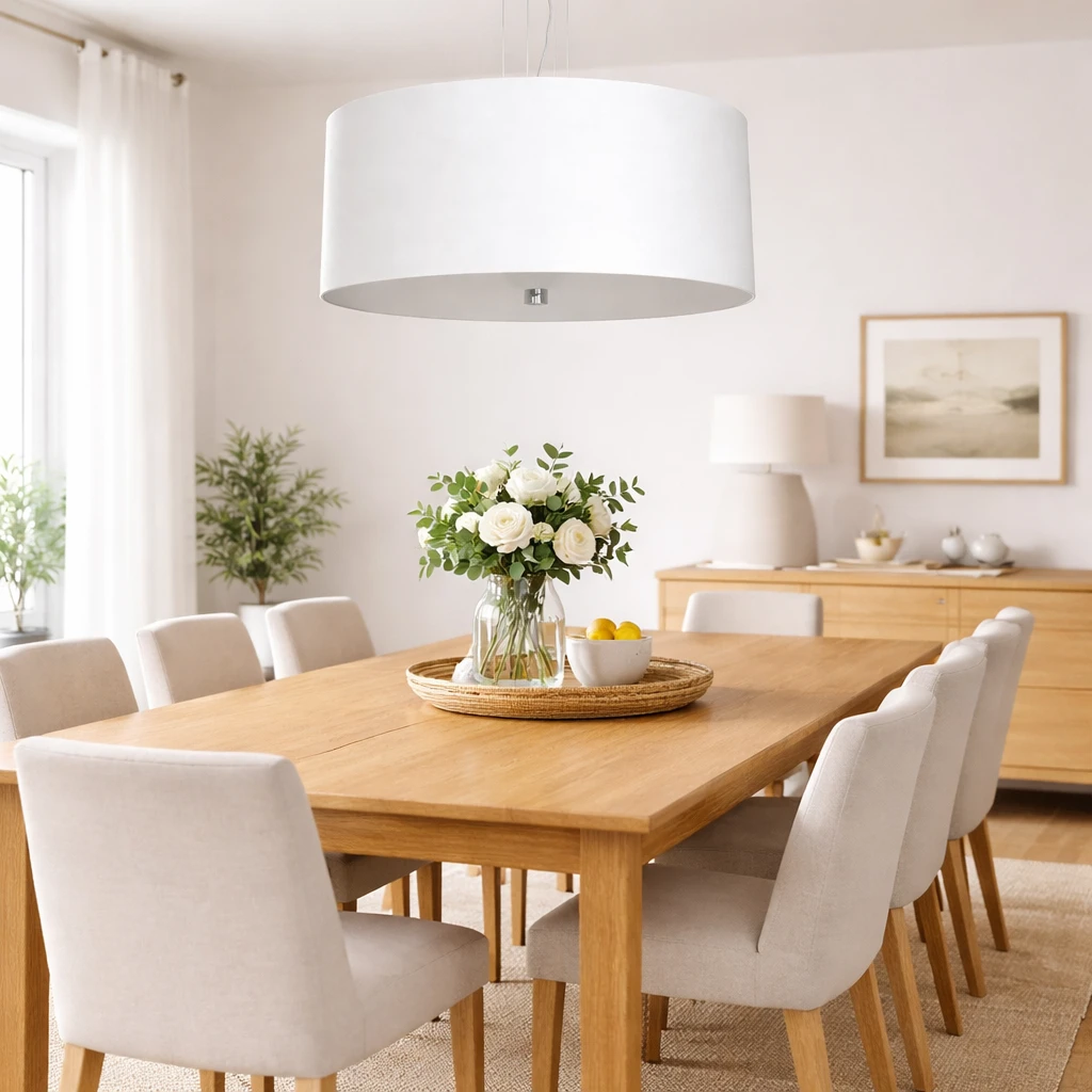 Lampa wisząca VEGA śnieżno biała elegancka