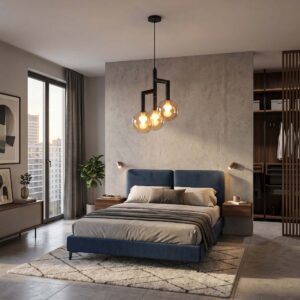 Lampa sufitowa wisząca czarna 3 Bursztynowe Kule Loft