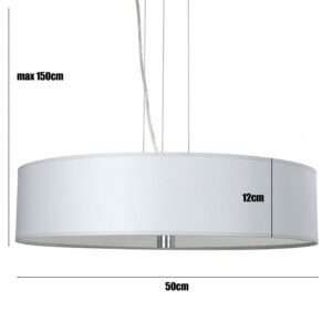 Wisząca lampa do jadalni jasno szara z abażurem Ring