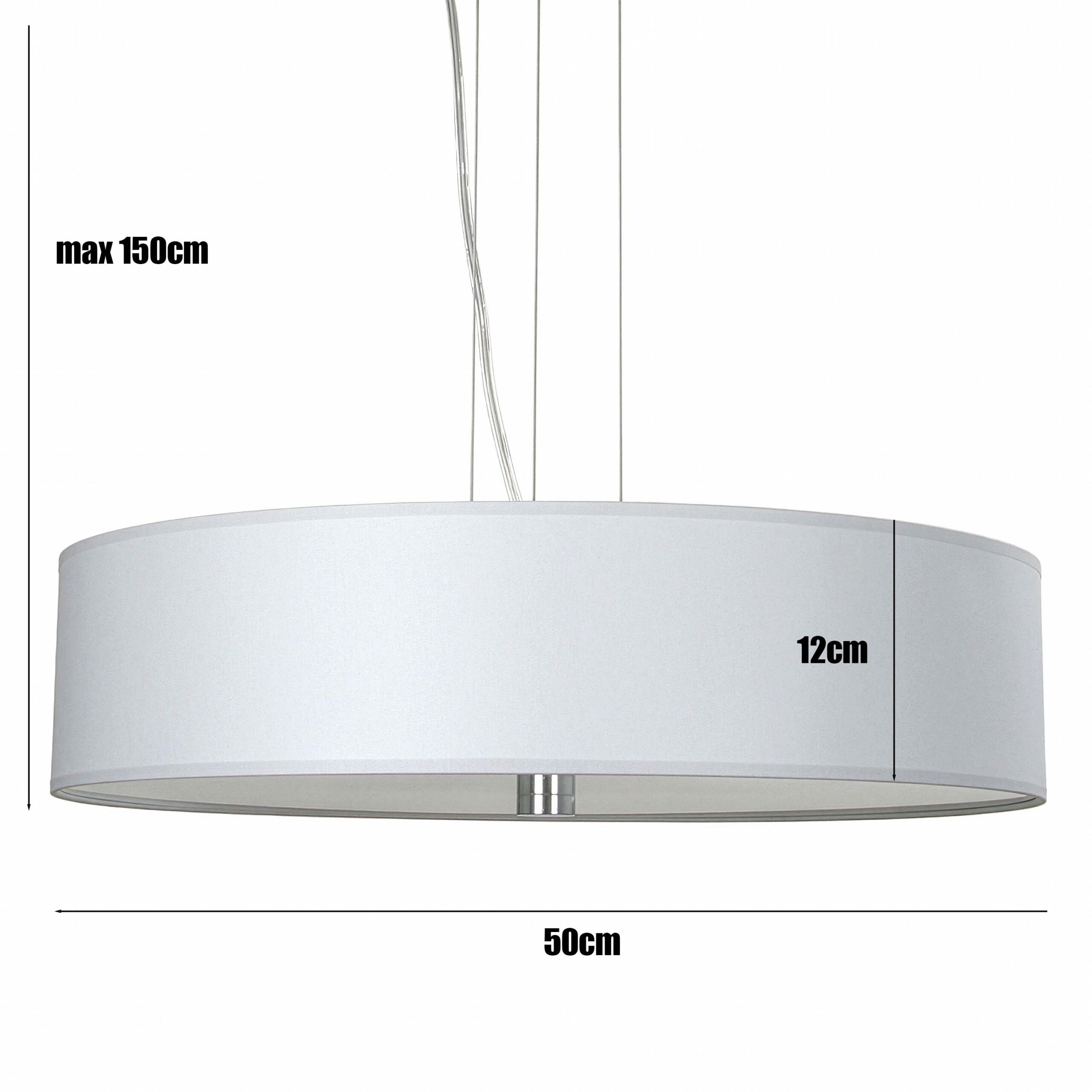 Wisząca lampa do jadalni jasno szara z abażurem Ring