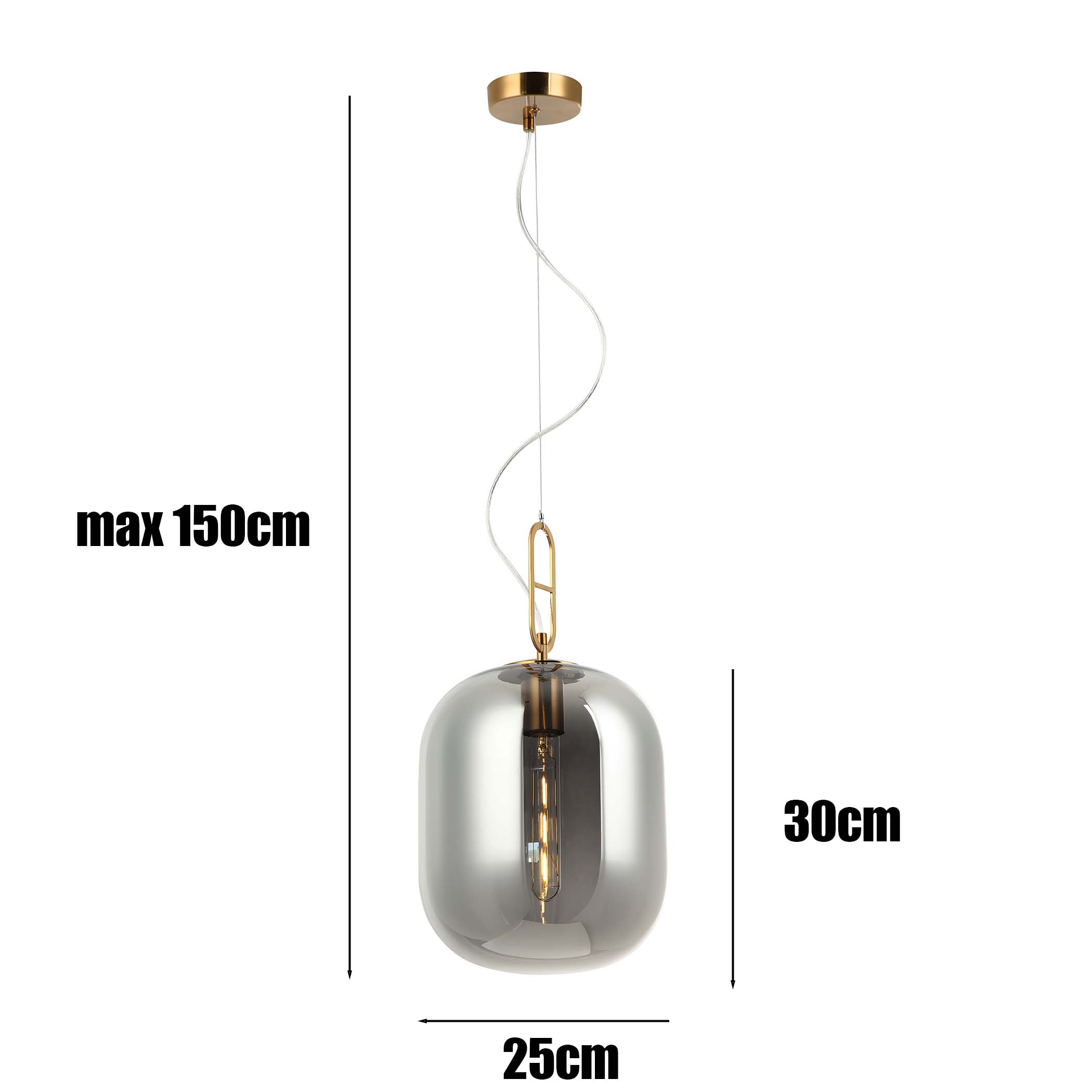 Lampa wisząca nad stół złota i grafitowa E27 BIANCA glamour