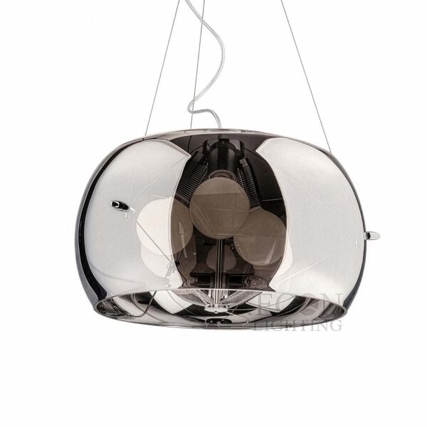 Lampa glamour srebrna owalna Andromeda 3xE27