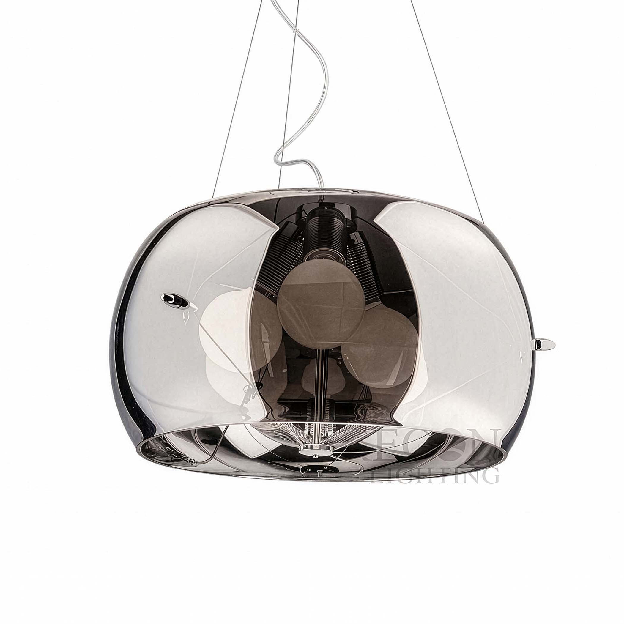 Lampa glamour srebrna owalna Andromeda 3xE27