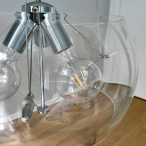 Lampa wisząca przezroczysta szklana kula 3xE27 ufo ANDROMEDA