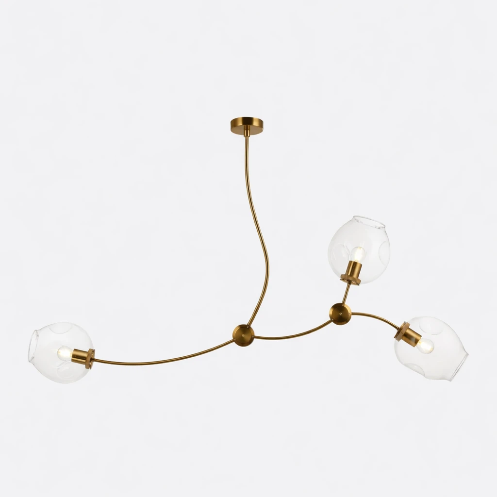 Lampa sufitowa Adamo nad wyspę do jadalni złota led