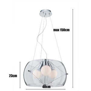 Lampa Andromeda sufitowa wisząca przezroczysta kula