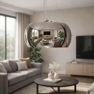 Lampa glamour srebrna owalna Andromeda 3xE27