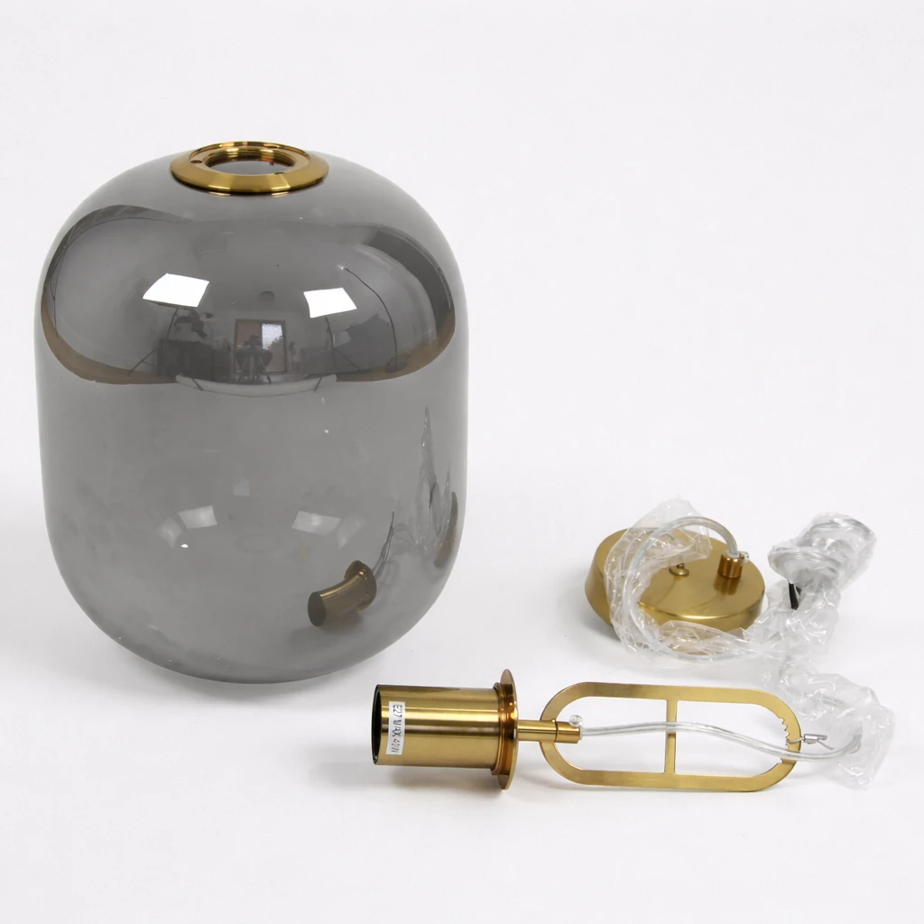 Lampa wisząca złota srebrny klosz nad stół Bianca