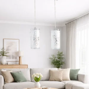 Lampa wisząca na linkach 2 led Fancy mleczne klosze