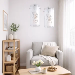 Lampa wisząca na linkach 2 led Fancy mleczne klosze