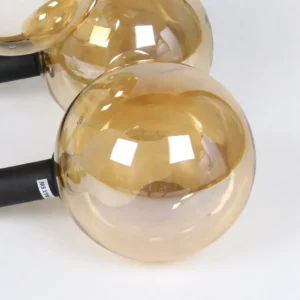 Lampa wisząca czarna 3 bursztynowe kule Maia