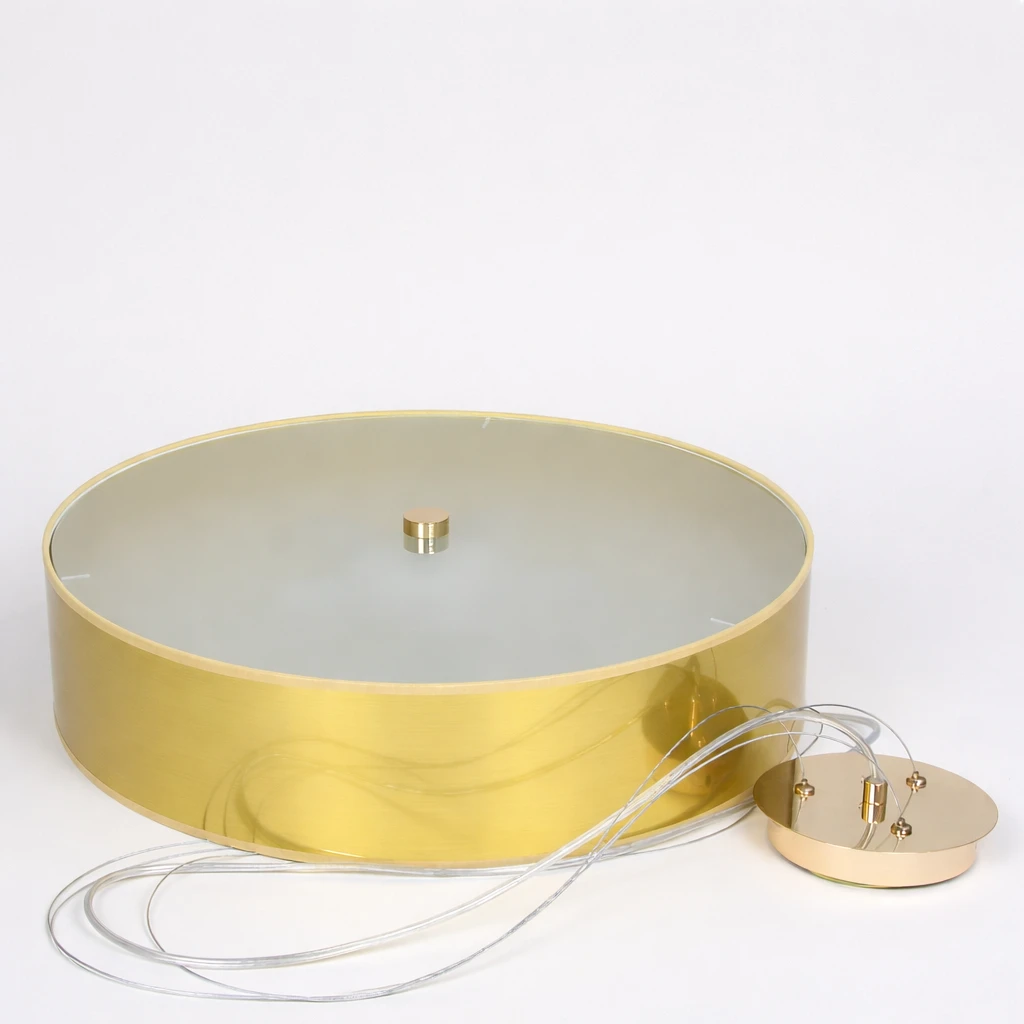 Lampa RING wisząca złoty abażur do salonu