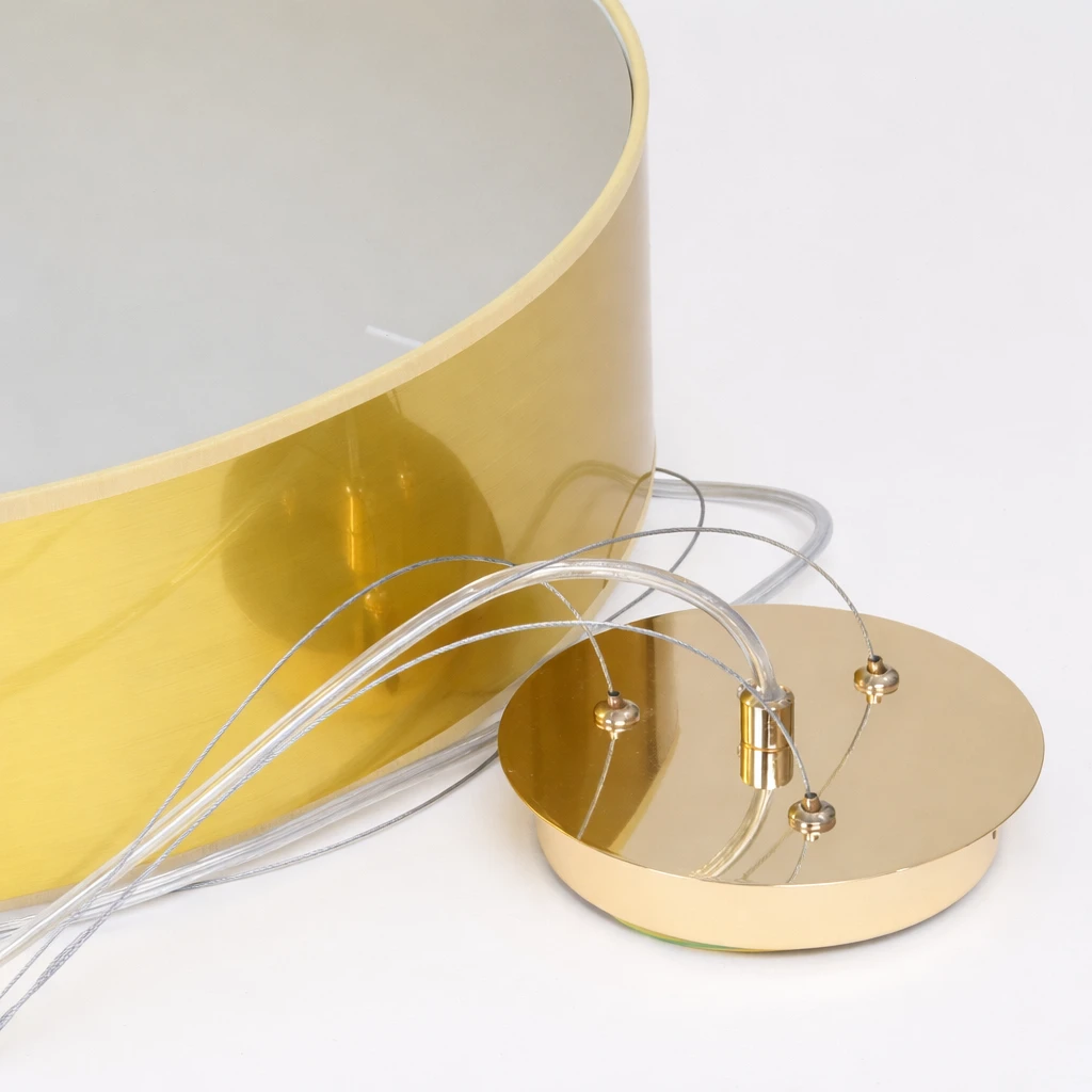 Lampa RING wisząca złoty abażur do salonu