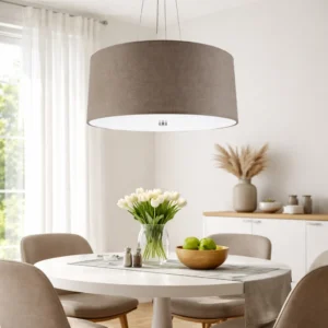 Lampa wisząca VEGA beżowa z abażurem