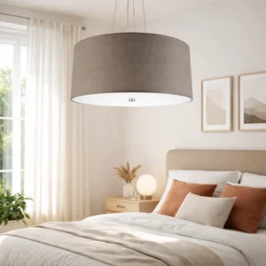 Lampa wisząca VEGA beżowa z abażurem
