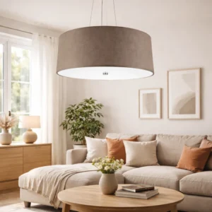 Lampa wisząca VEGA beżowa z abażurem