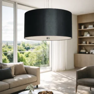 Wisząca lampa Vega czarna duża elegancka do salonu 50cm