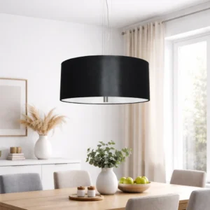 Wisząca lampa Vega czarna duża elegancka do salonu 50cm