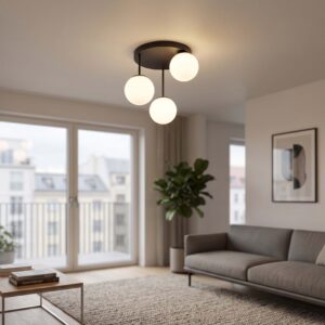 Lampa sufitowa Aurelia 3xE27 led czarna kule