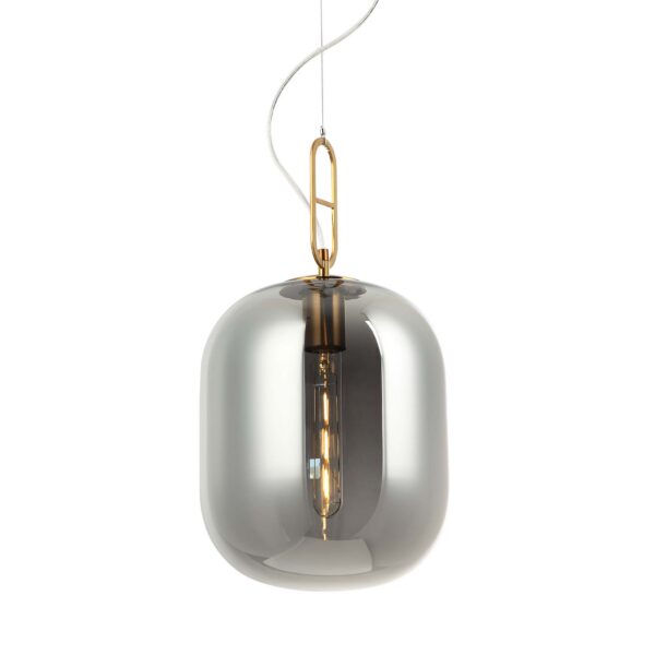 Lampa wisząca złota srebrny klosz nad stół Bianca