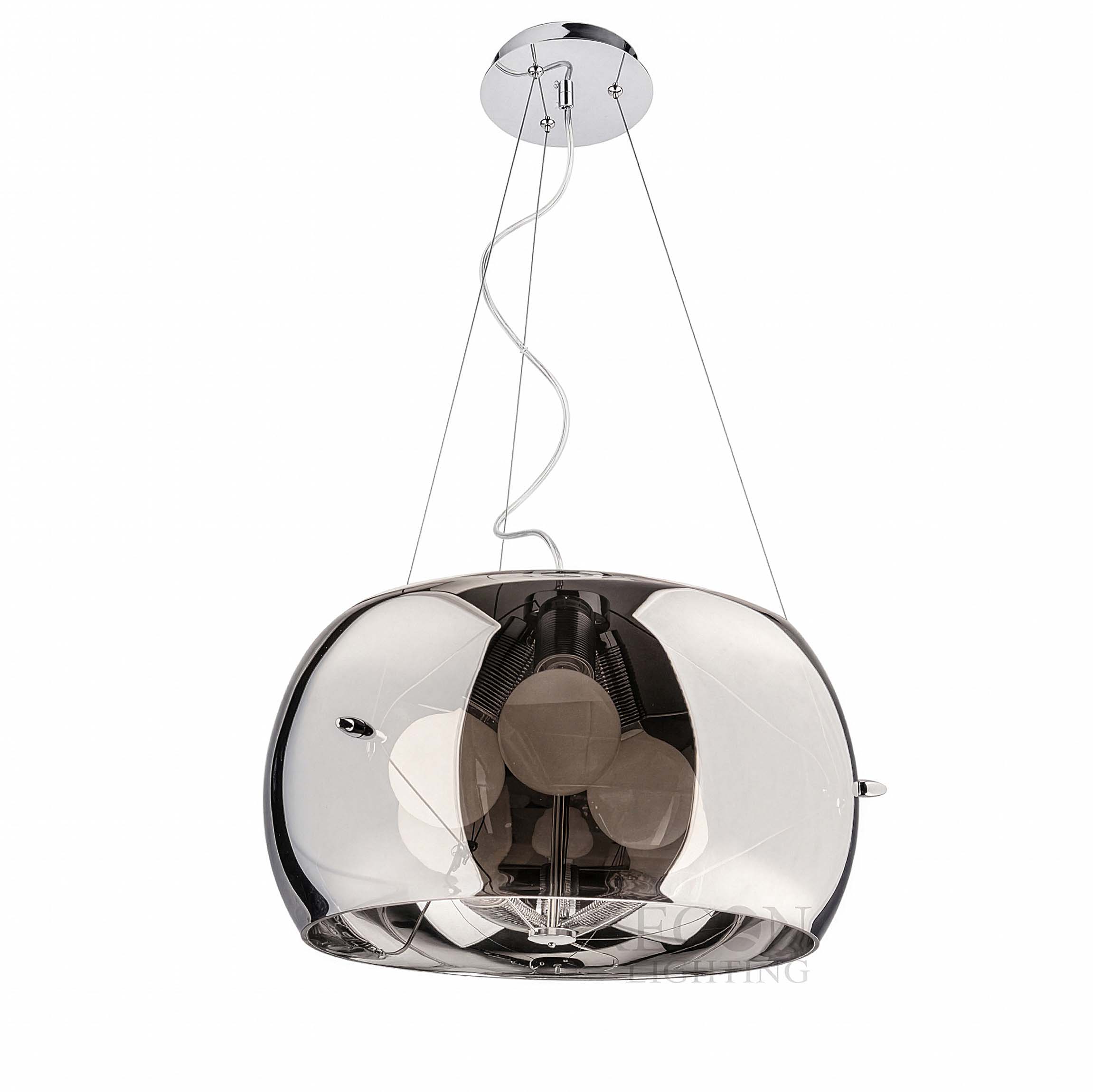 Lampa glamour srebrna owalna Andromeda 3xE27